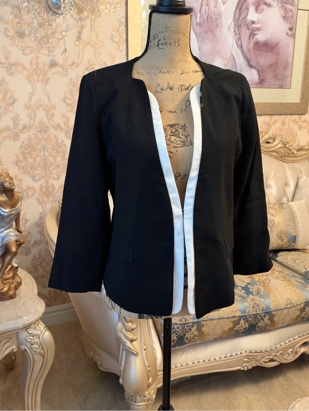 Kenneth Cole New York Black Blazer with White Trim